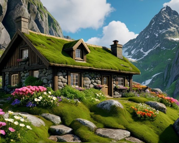 Charming Stone Cottage in a Vibrant Landscape