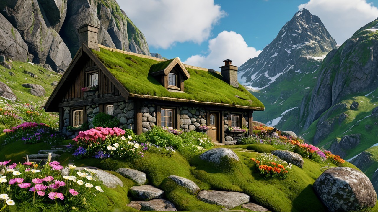 Charming Stone Cottage in a Vibrant Landscape