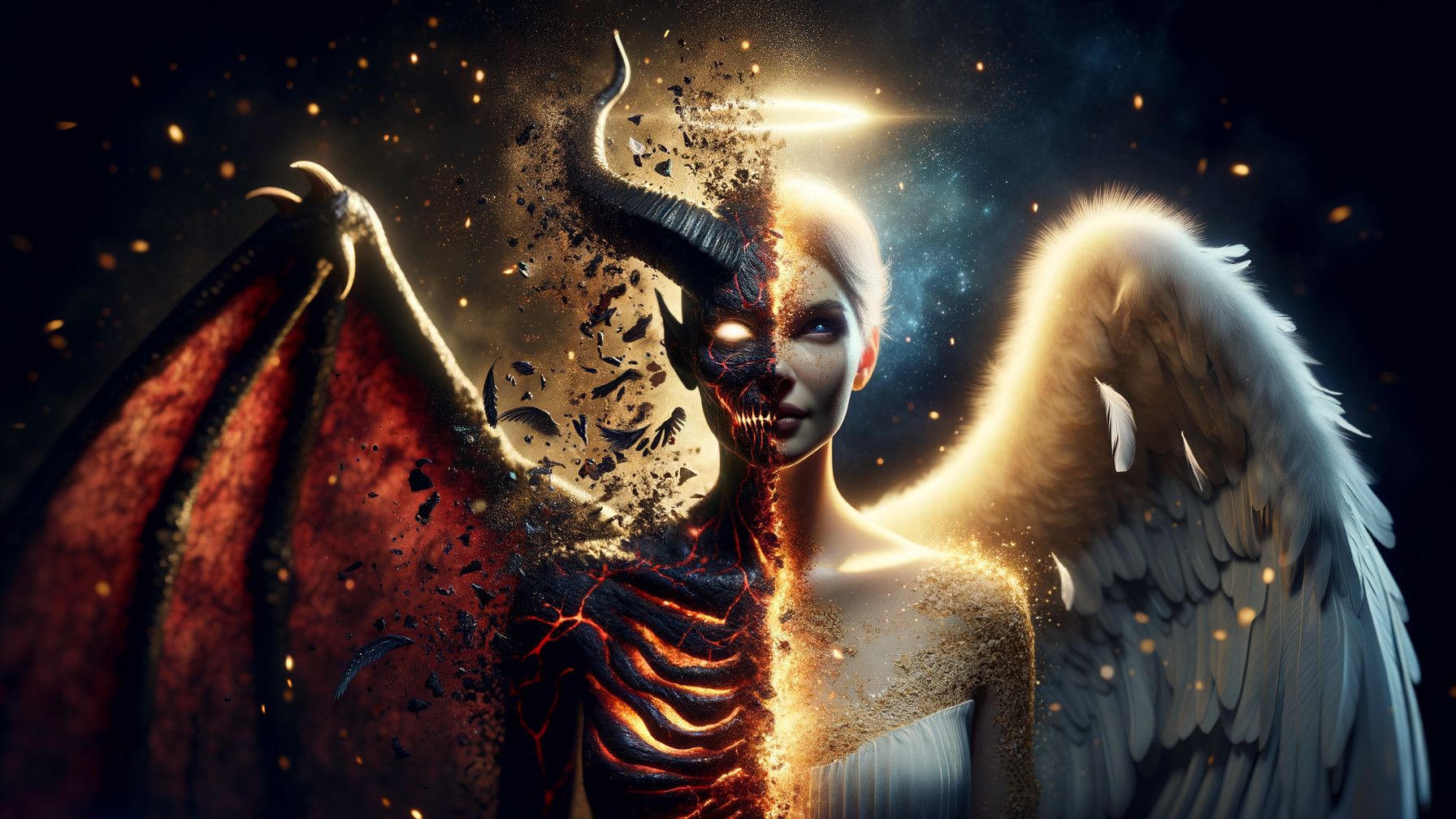 Figure Representing Good and Evil Duality