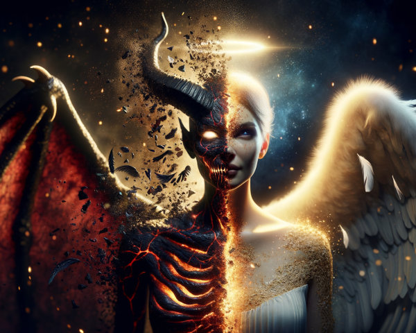 Figure Representing Good and Evil Duality