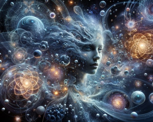 Hyperrealistic Digital Painting of a Cosmic Woman