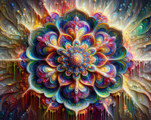 Vibrant Swirling Mandala with Colorful Patterns