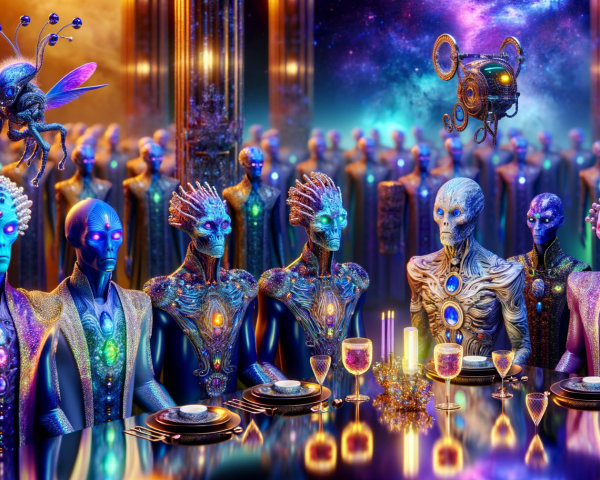 Intergalactic Banquet with Ethereal Alien Beings