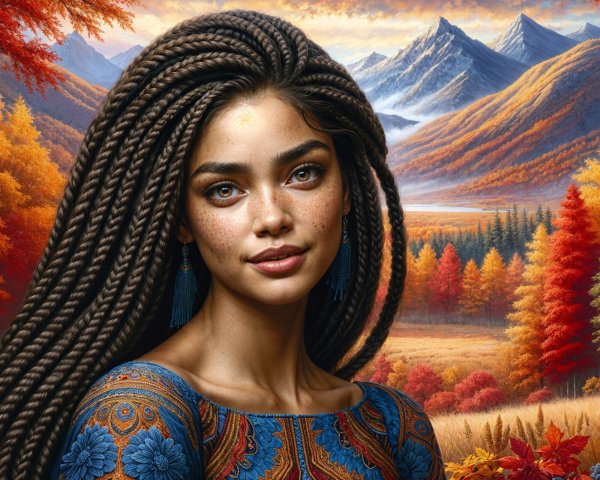 Portrait of a Woman in an Autumn Landscape