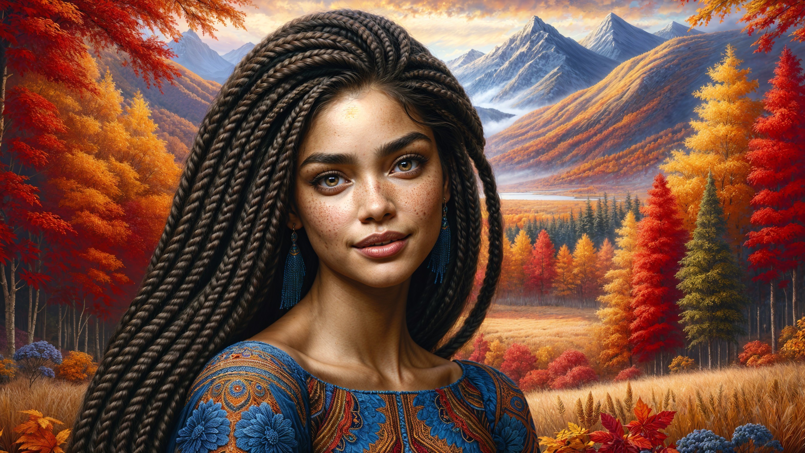 Portrait of a Woman in an Autumn Landscape