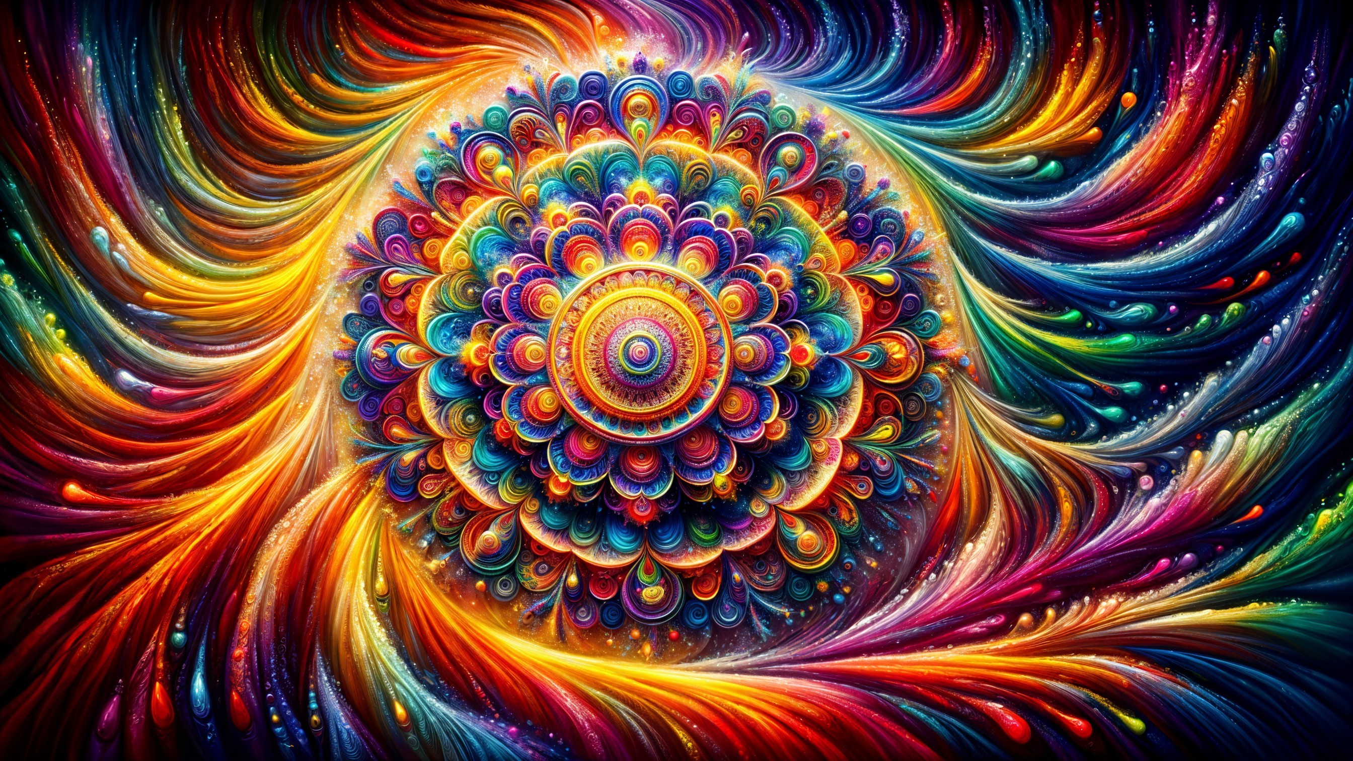 Vibrant Intricate Mandala Design with Colorful Patterns