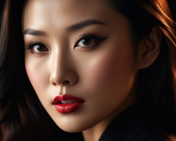 Close-up Portrait of a Woman with Striking Features