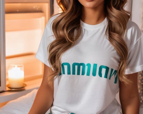 Full-figured woman relaxing by a window with candlelight