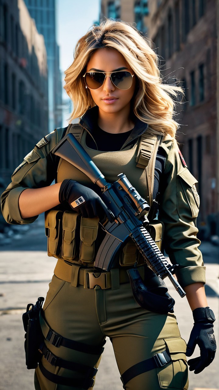 Urban Warrior: A Modern Beauty in Battle
