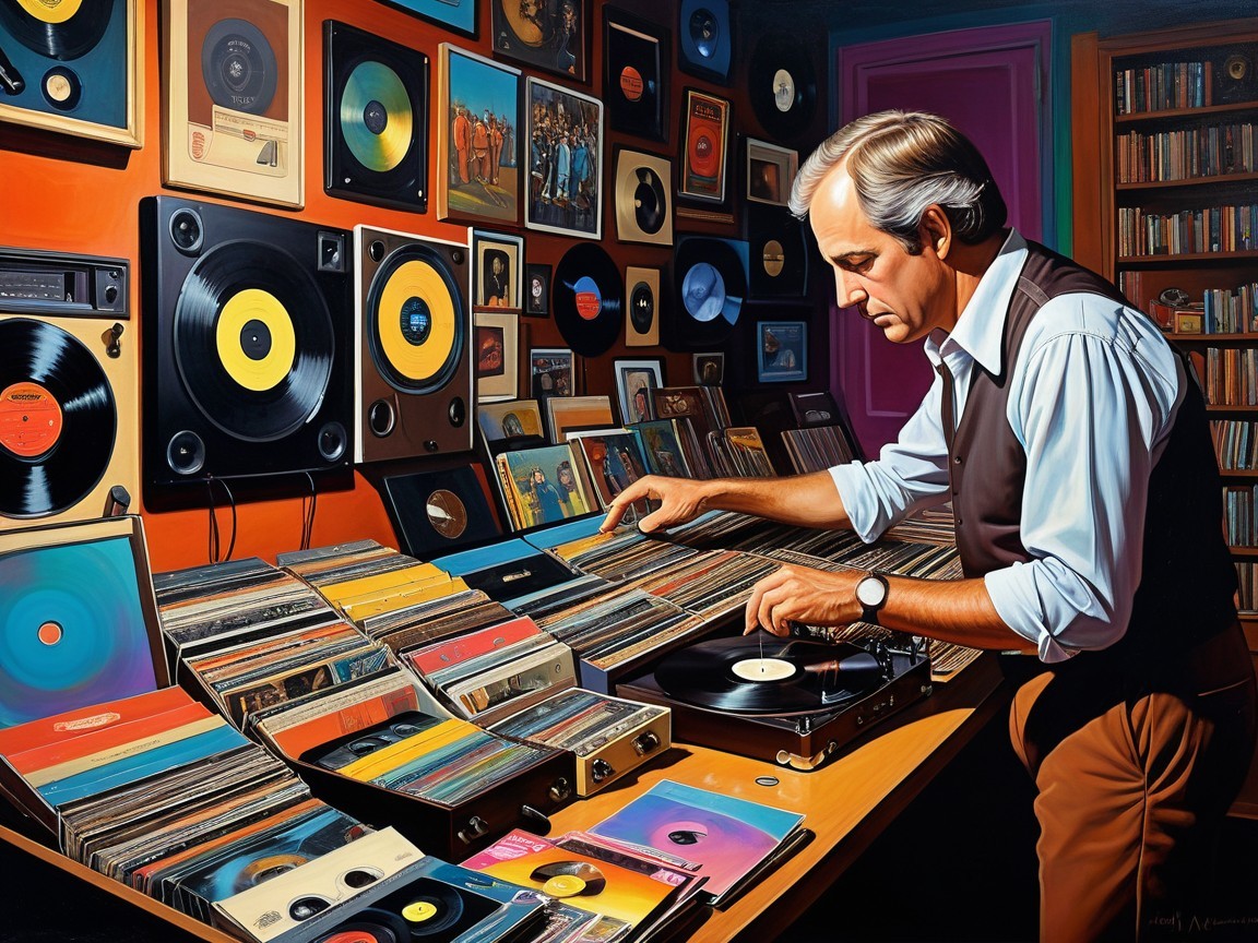 Gentleman Playing Vinyl in Cozy Vintage Room