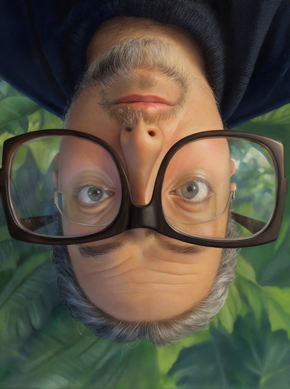 Hyperrealistic Portrait of a Bald Light-Skinned Man