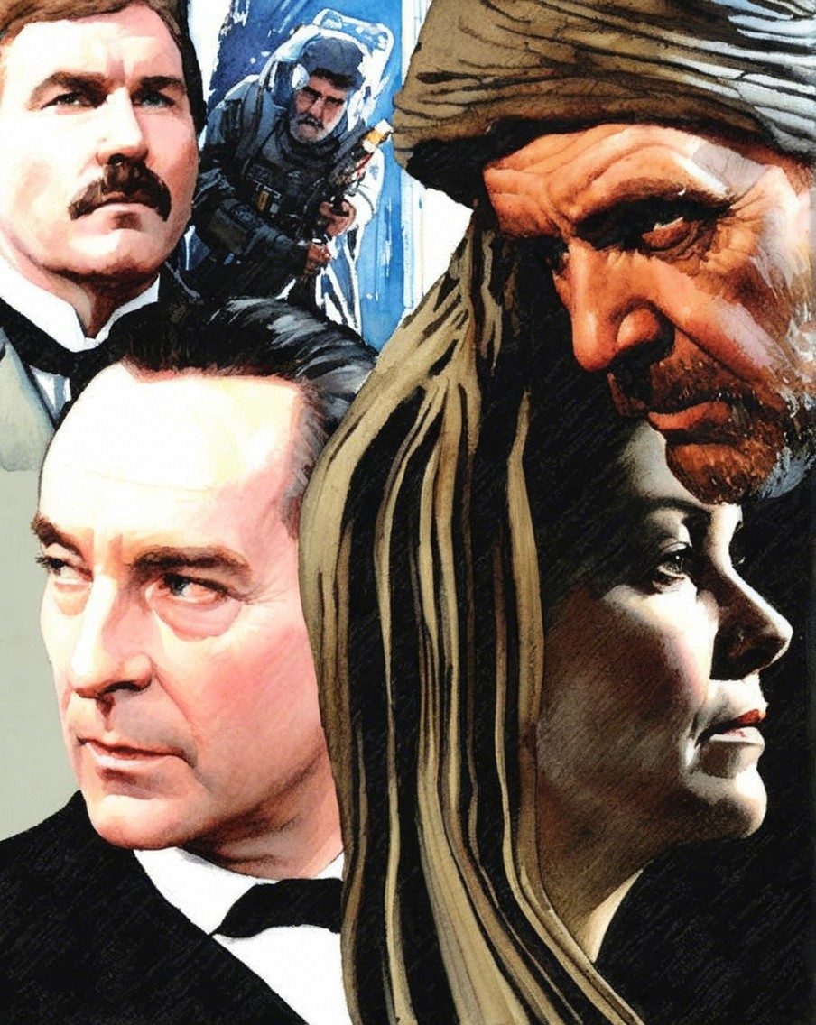 Dramatic Collage of Characters with Intense Emotions