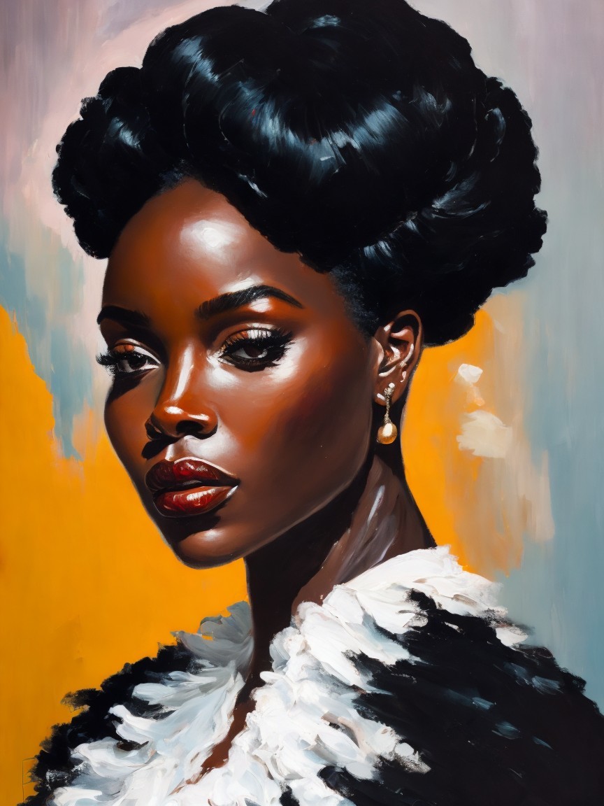 Elegant Portrait of Woman with Dark Skin and Updo