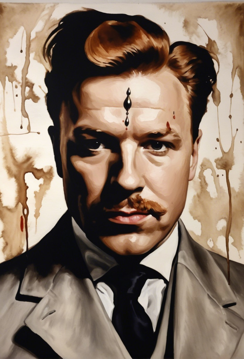 Portrait of a Man in a Gray Suit with Abstract Background