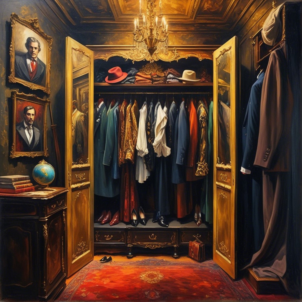 Luxurious Wardrobe in Opulent Room with Vintage Decor