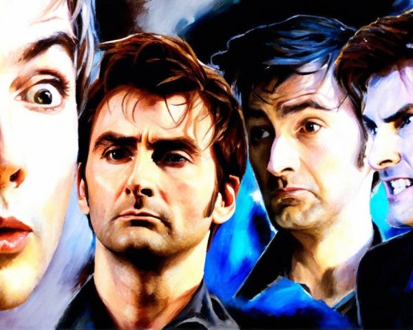 Collage of Male Actor's Emotional Expressions in Colorful Background