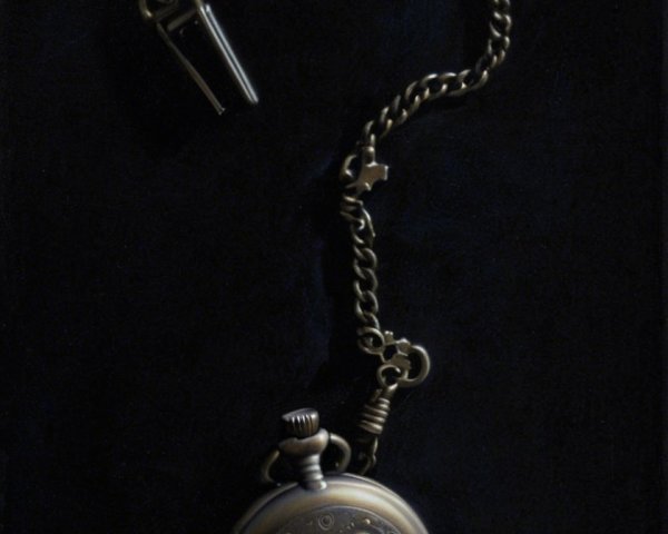 Antique Pocket Watch with Engravings and Chain