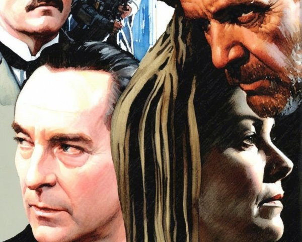 Dramatic Collage of Characters with Intense Emotions