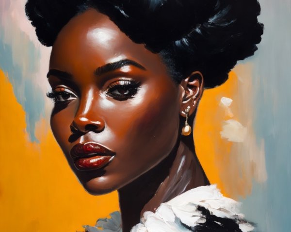 Elegant Portrait of Woman with Dark Skin and Updo