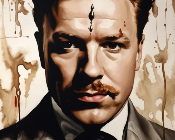 Portrait of a Man in a Gray Suit with Abstract Background