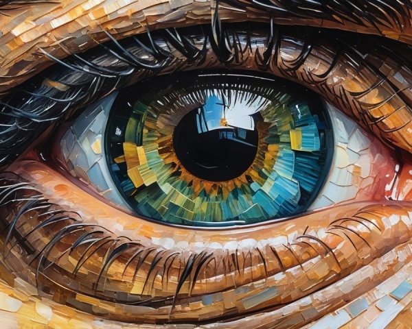 Detailed Close-Up of a Vibrant Human Eye