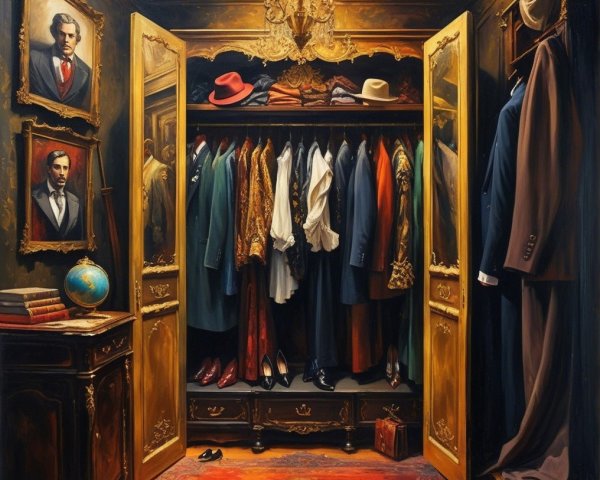 Luxurious Wardrobe in Opulent Room with Vintage Decor