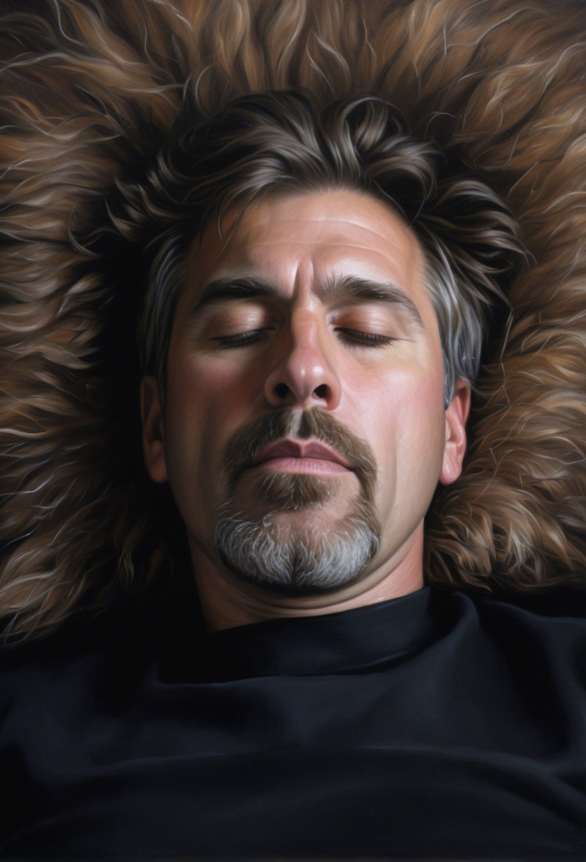 Serene Portrait of a Relaxed Man with Closed Eyes