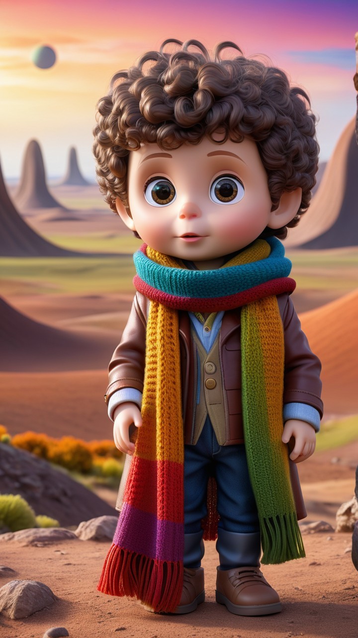 Animated Child Character in Whimsical Landscape