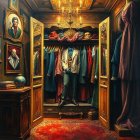 Luxurious Wardrobe in Opulent Room with Vintage Decor