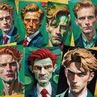 Collage of Diverse Male Portraits with Unique Styles