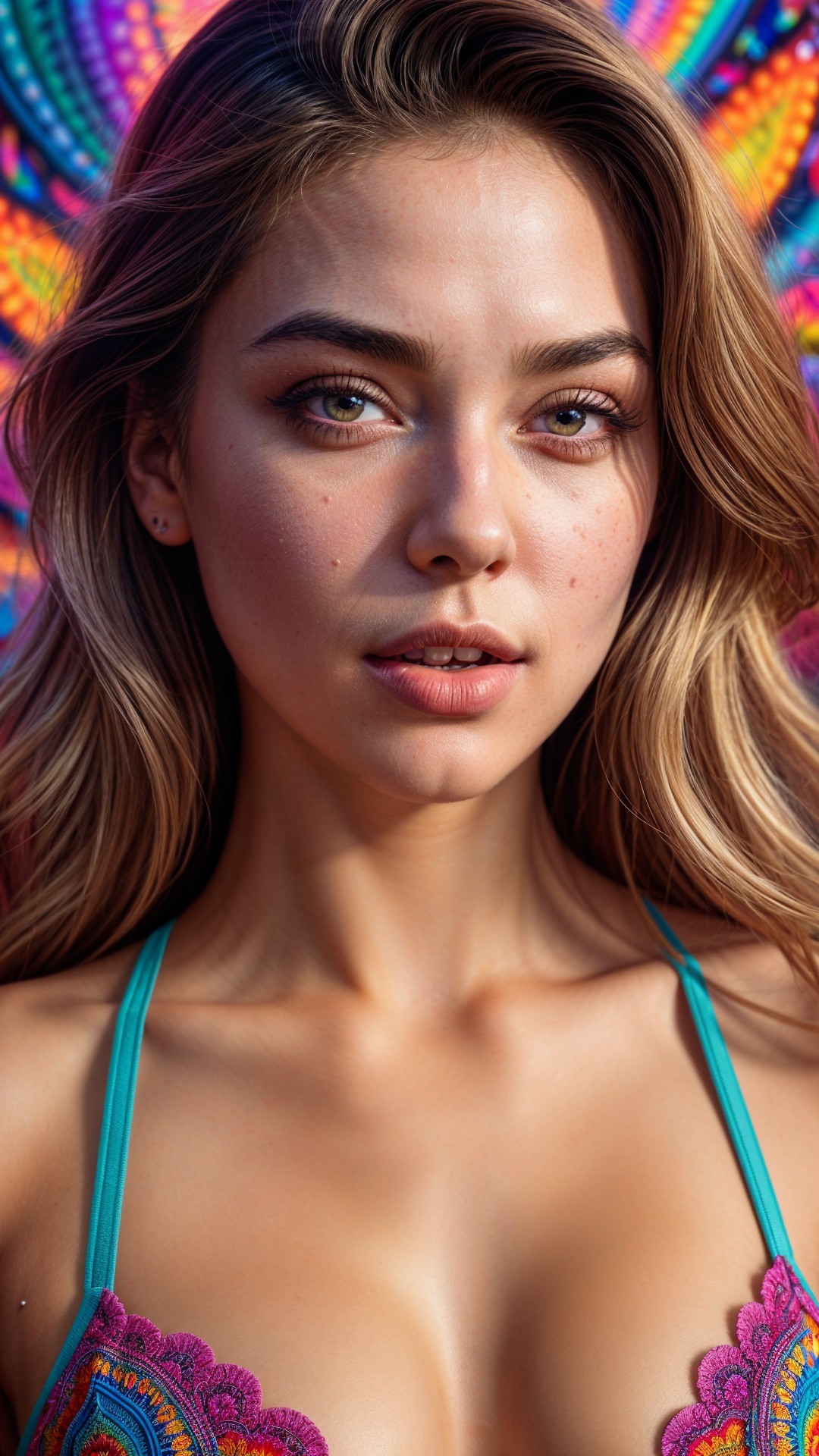 Close-up Portrait of a Young Woman with Freckles