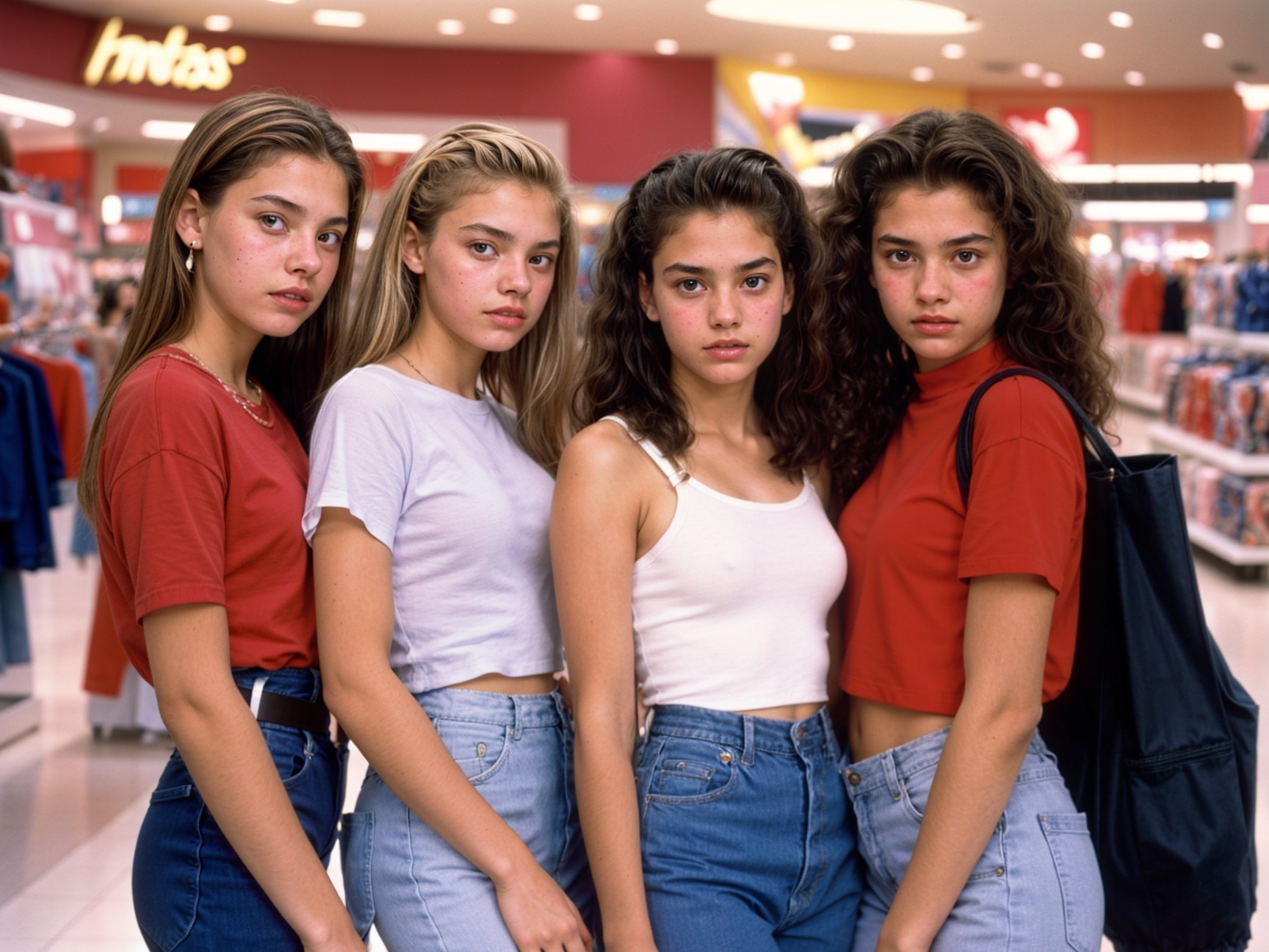 Young Women in Casual Styles at Bright Store