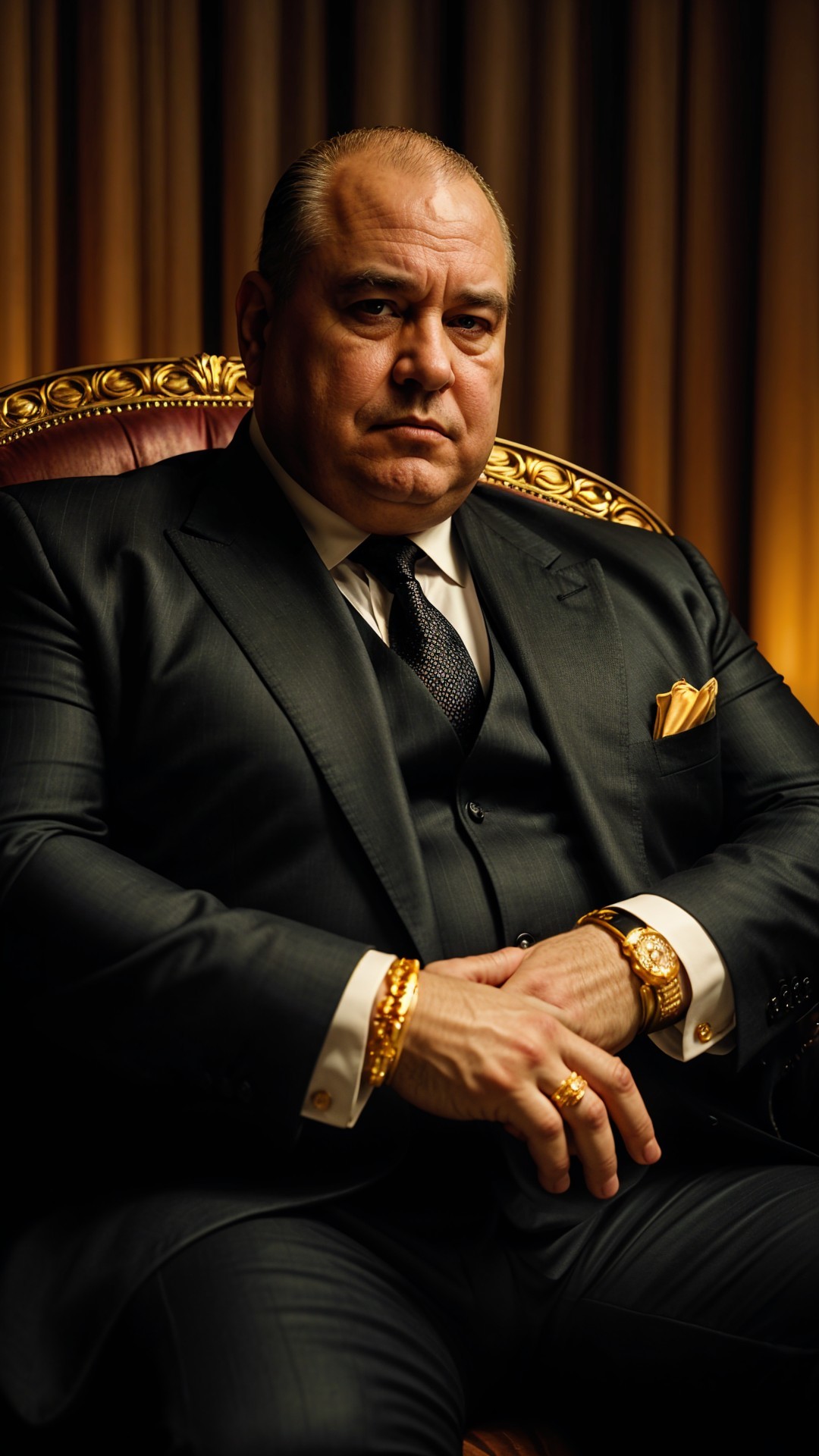 Confident Man in Tailored Suit and Luxurious Chair