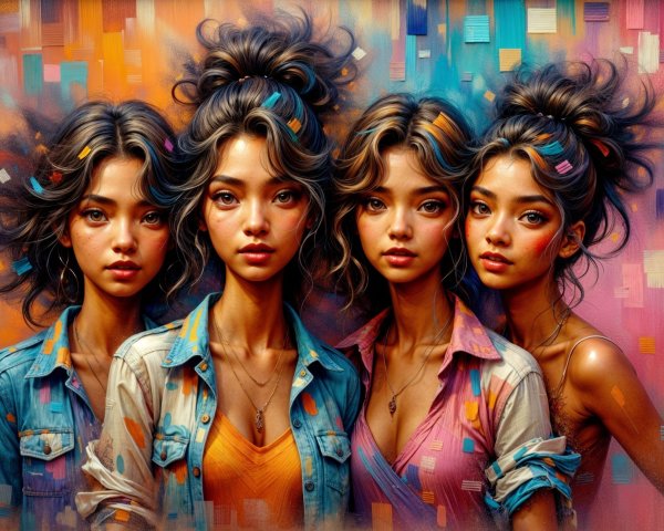 Portraits of a Young Woman in Vibrant Clothing Styles