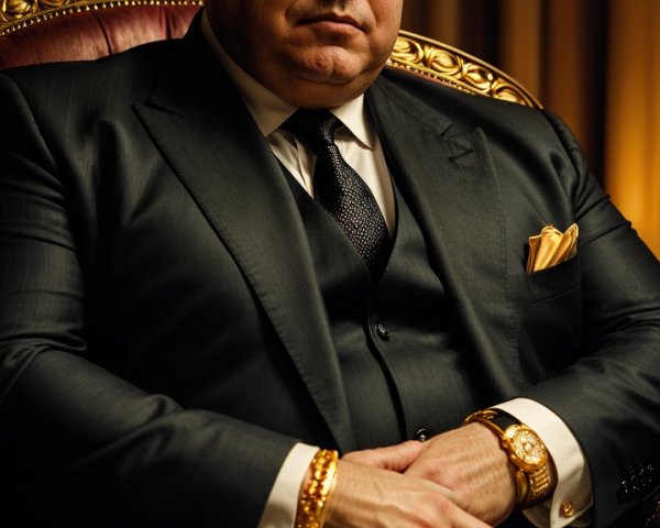 Confident Man in Tailored Suit and Luxurious Chair