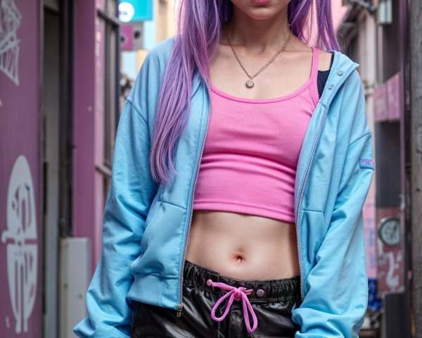 Confident Youth in Vibrant Urban Alleyway Setting
