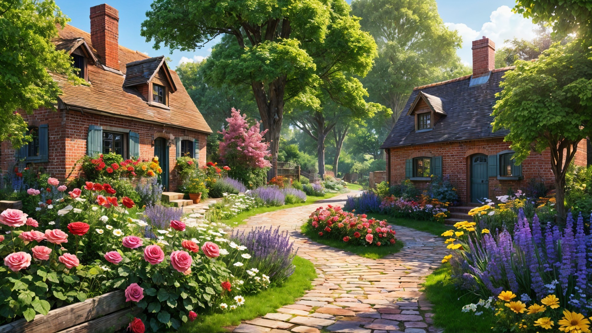 Charming Cottages in a Lush Garden Setting