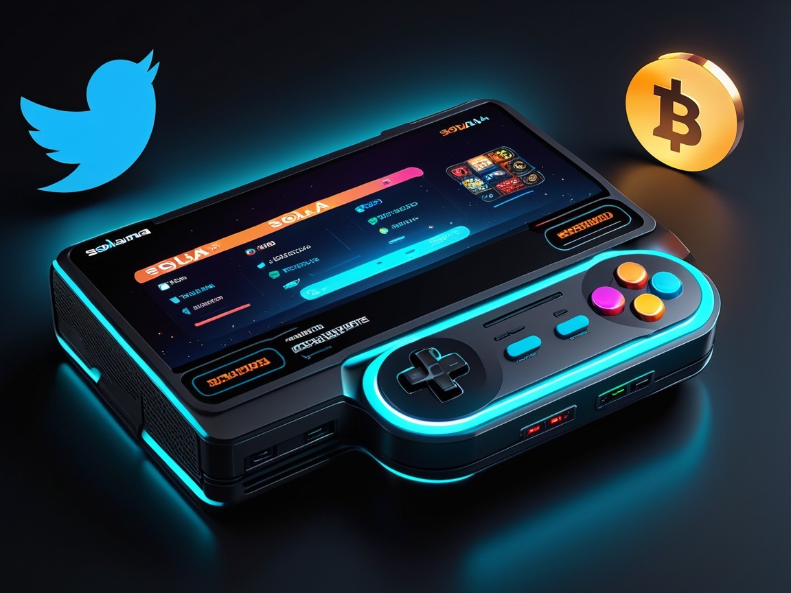 Futuristic Gaming Console with Neon Accents and Features