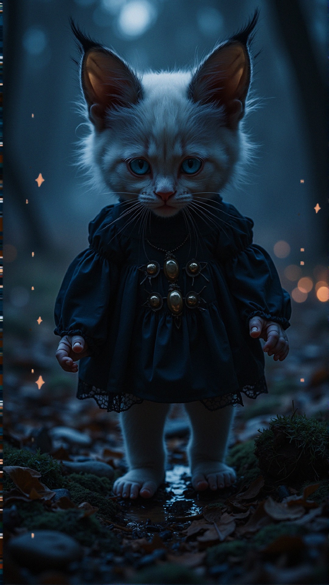 Whimsical Creature in Enchanting Misty Forest Setting