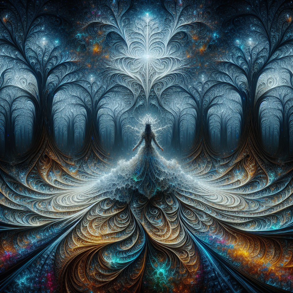 Abstract Landscape with Fractal Patterns and Glow