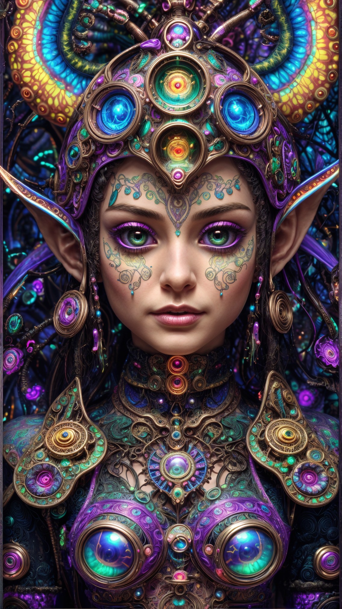 Fantasy Portrait of a Mystical Figure with Jewelry