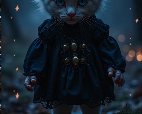 Whimsical Creature in Enchanting Misty Forest Setting