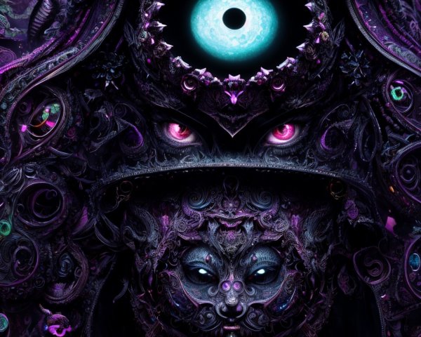 Intricate Design of a Dark Otherworldly Figure