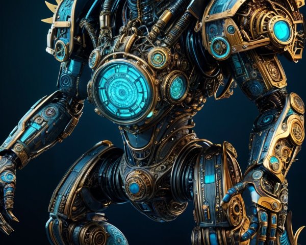Futuristic Robotic Creature with Steampunk Elements