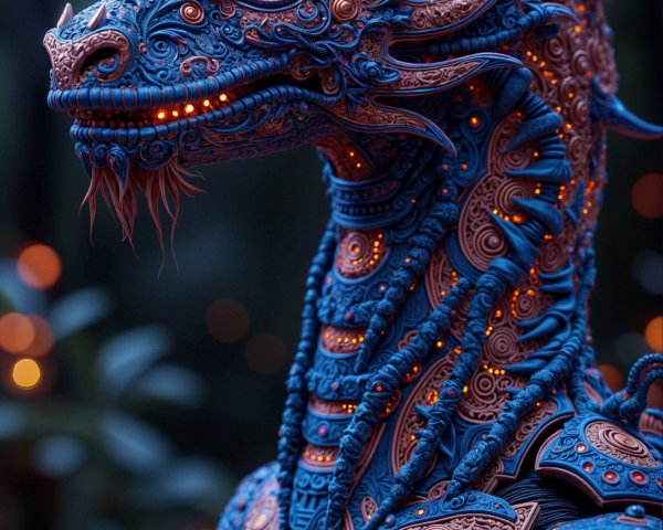 Detailed Fantasy Dragon in Mystical Forest Setting