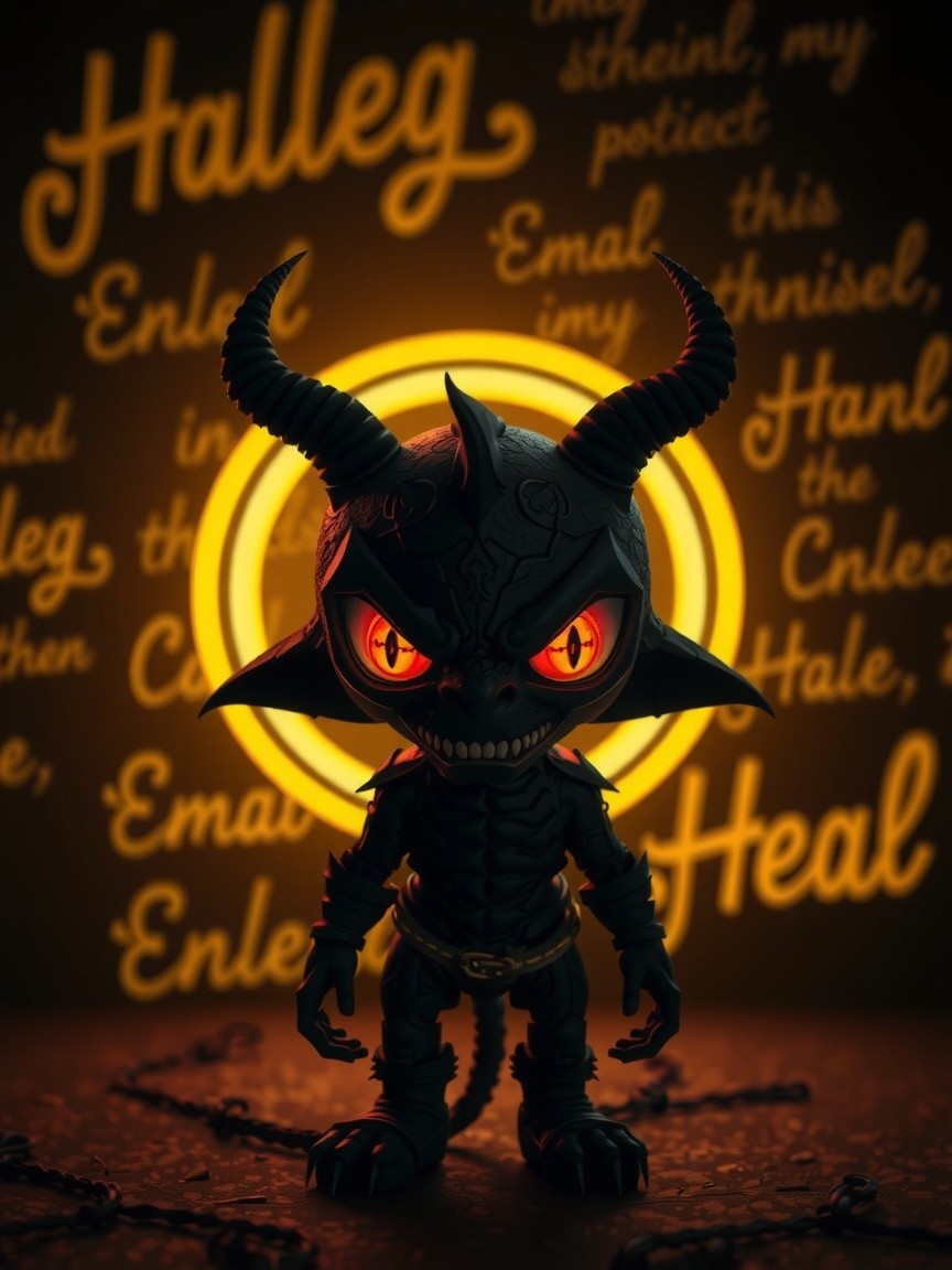 Stylized Menacing Figure with Exaggerated Features