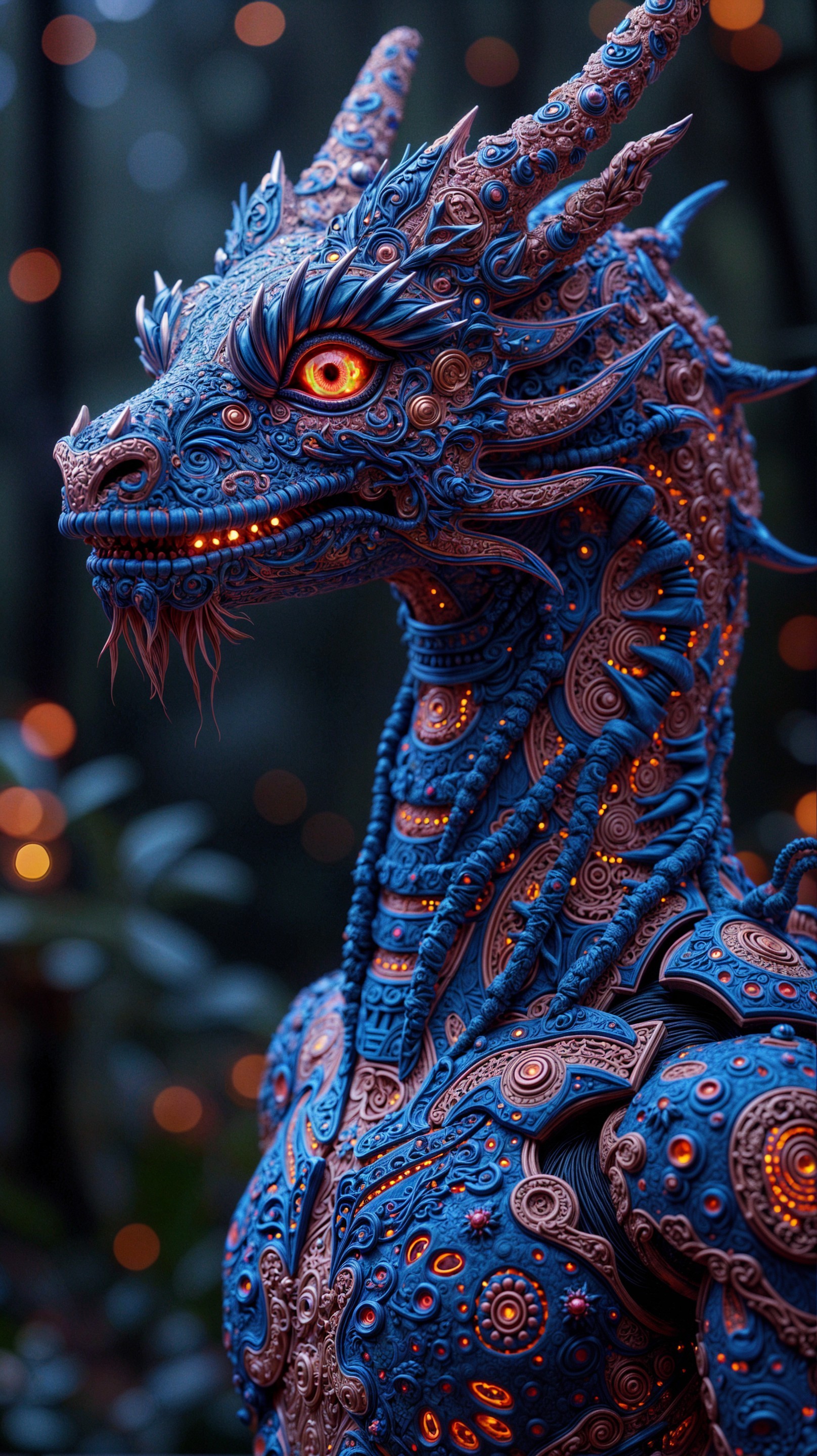 Detailed Fantasy Dragon in Mystical Forest Setting