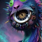 Surreal Creature with Colorful Patterns in Cosmic Setting