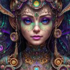 Fantasy Portrait of a Mystical Figure with Jewelry