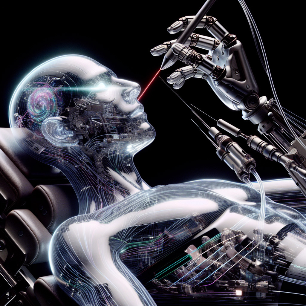 Futuristic Humanoid Robot with Visible Circuits and Glow